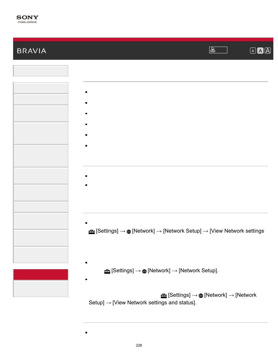 Home network symptoms | Sony XBR-49X850B User Manual | Page 234 / 254