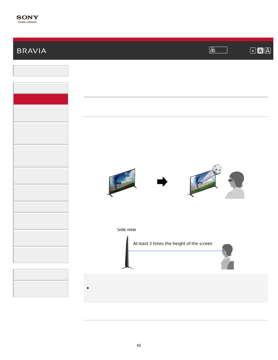 Watching in 3d | Sony XBR-49X850B User Manual | Page 68 / 254