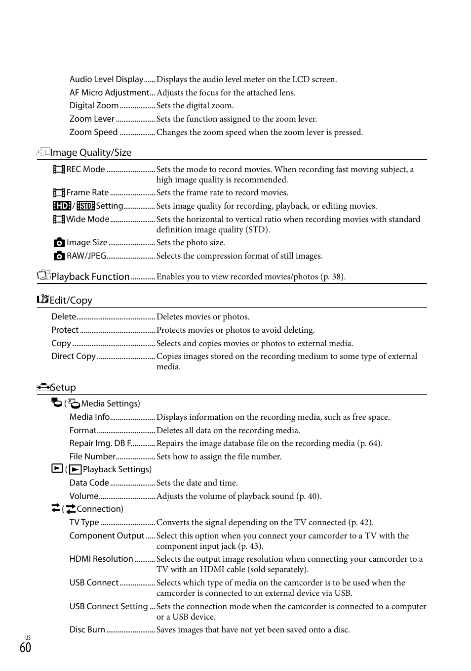 Sony NEX-VG30H User Manual | Page 60 / 155