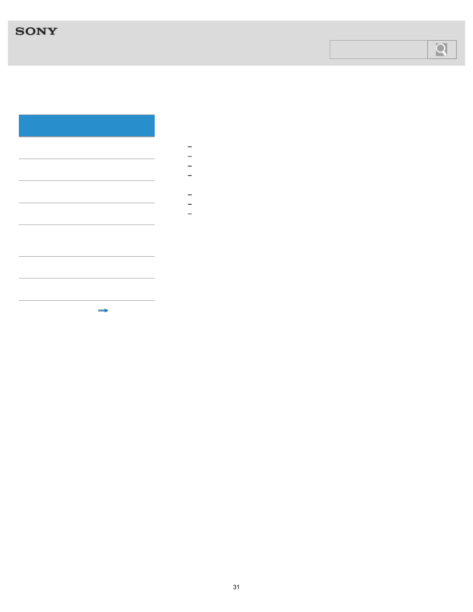 Extending the battery life, Help guide, Search | Sony NWZ-F805BLK User Manual | Page 31 / 143