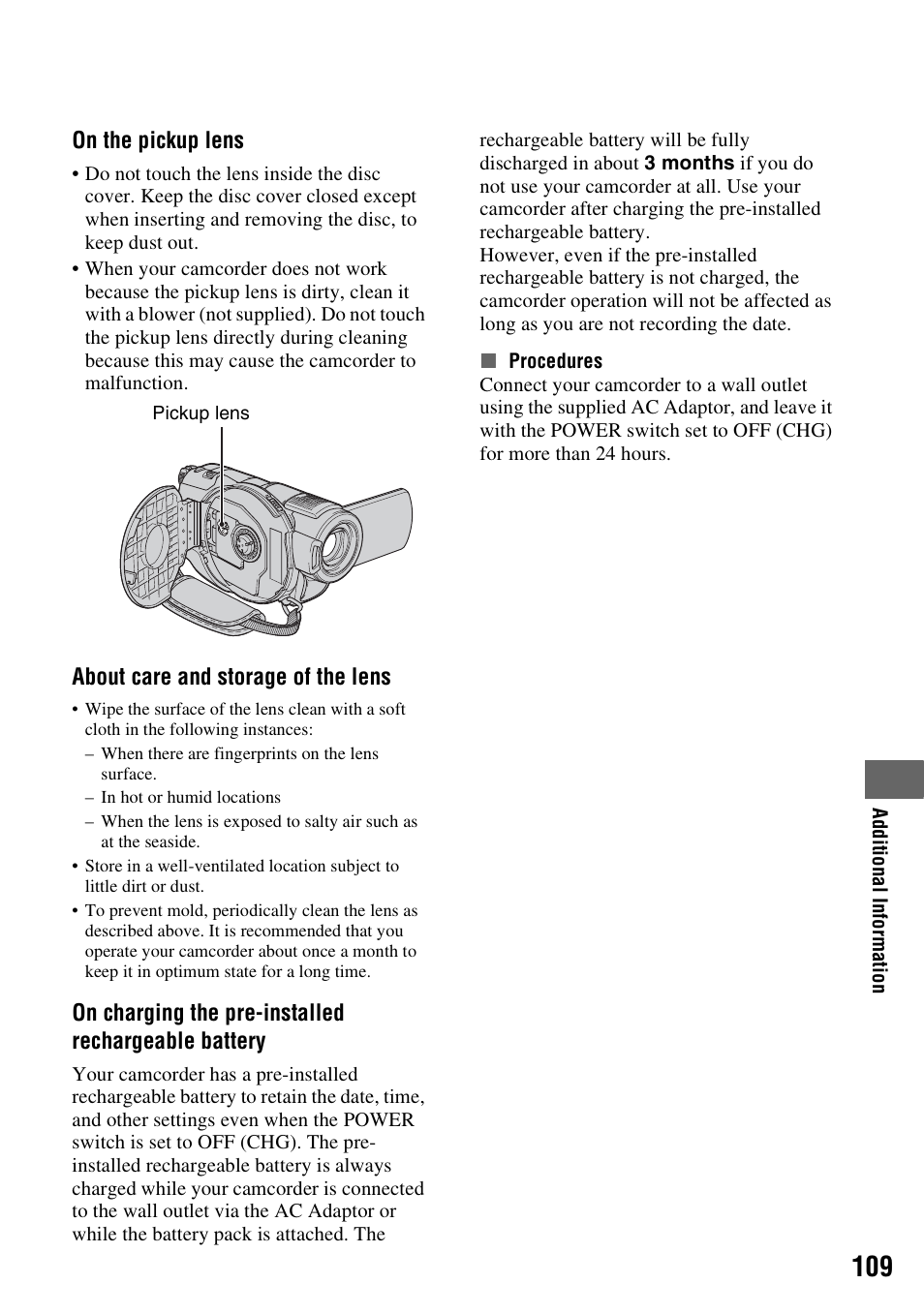 P. 109), P.109) | Sony DCR-DVD508 User Manual | Page 109 / 139