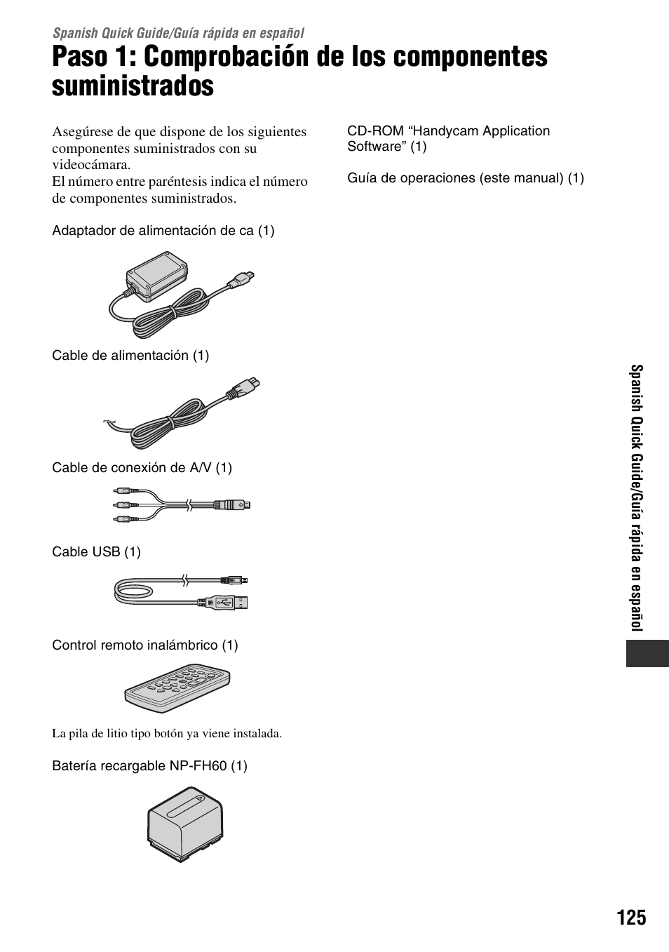Spanish quick guide/guía rápida en español, Spanish quick guide, Guia rapida en espanol | Rápida en español | Sony DCR-DVD508 User Manual | Page 125 / 139