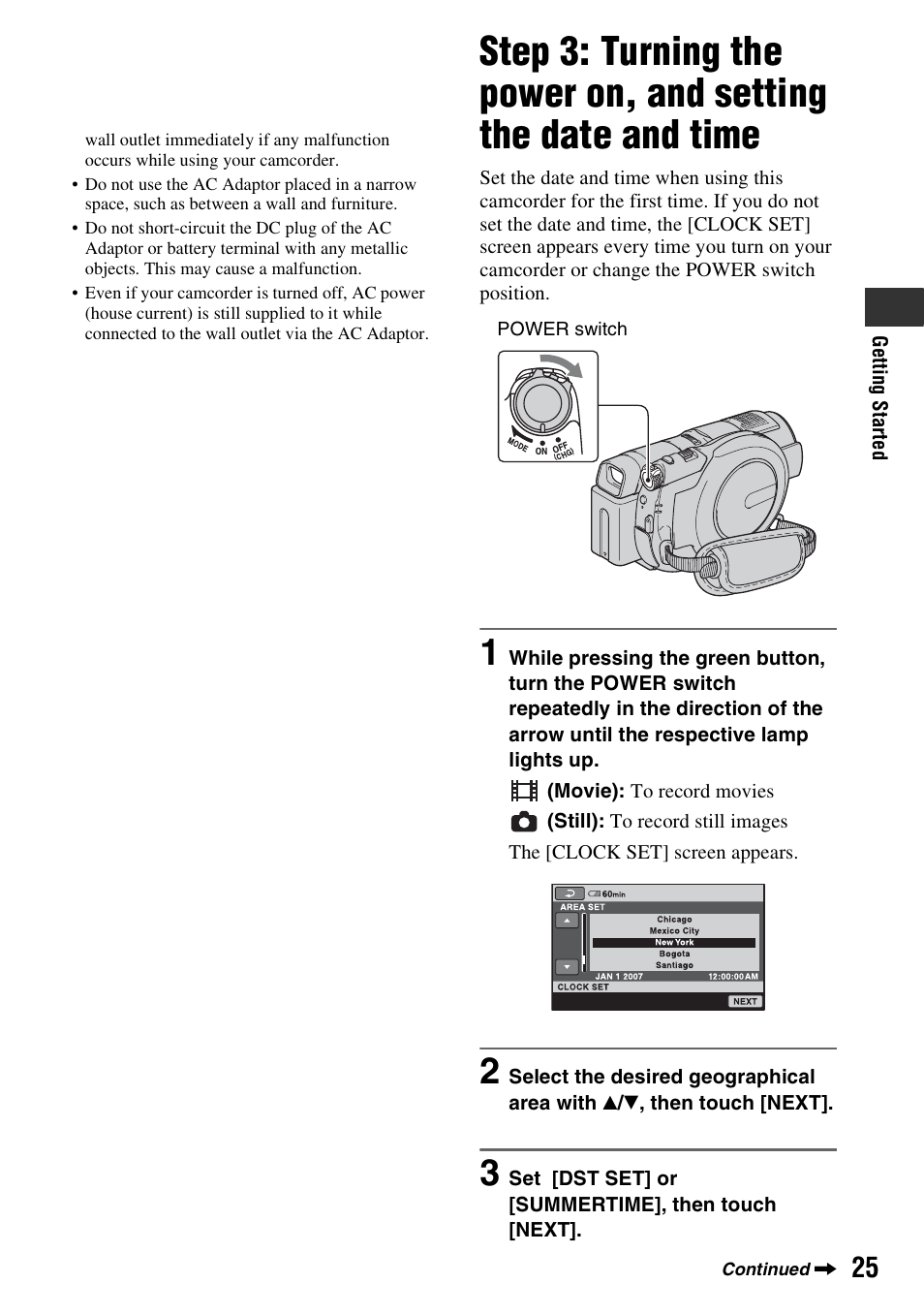 P. 25) | Sony DCR-DVD508 User Manual | Page 25 / 139