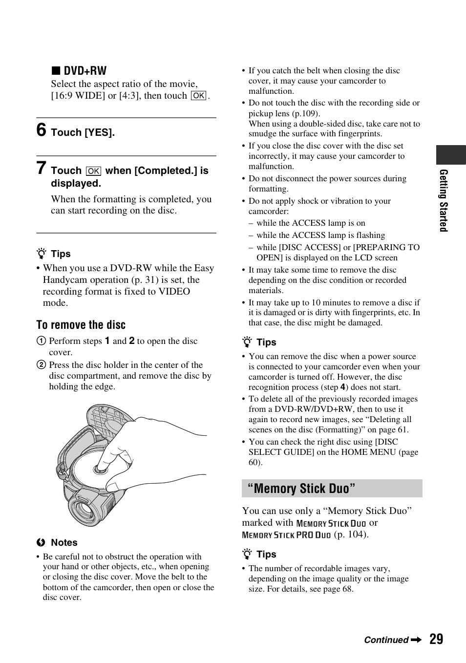 Sony DCR-DVD508 User Manual | Page 29 / 139