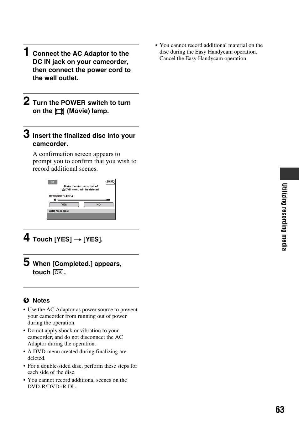 Sony DCR-DVD508 User Manual | Page 63 / 139