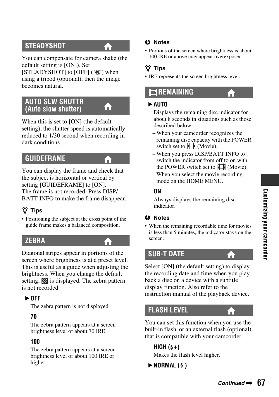 P. 67) | Sony DCR-DVD508 User Manual | Page 67 / 139