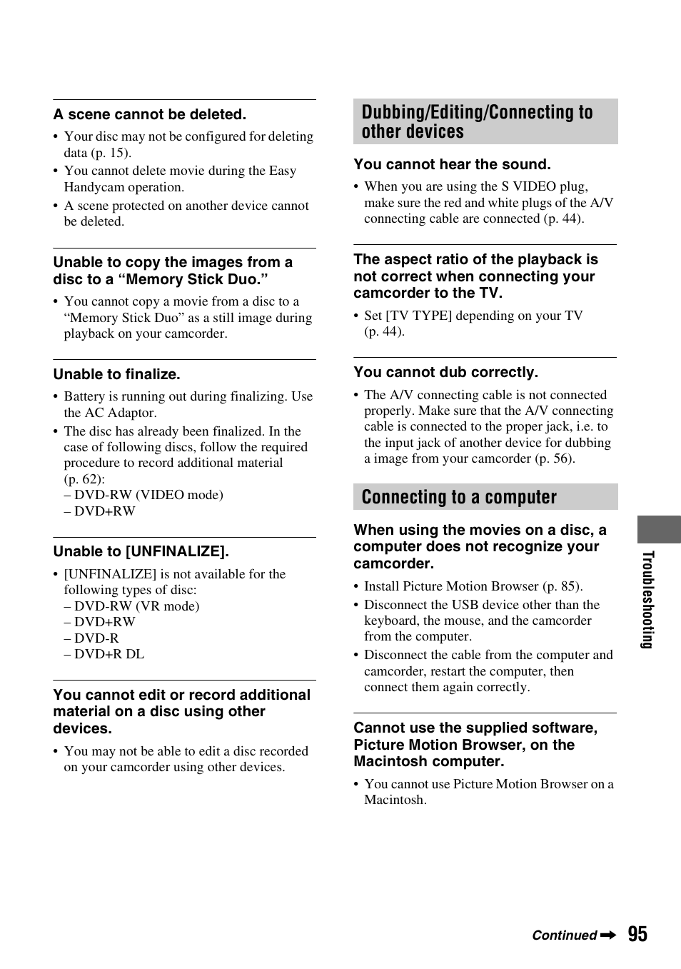 Sony DCR-DVD508 User Manual | Page 95 / 139