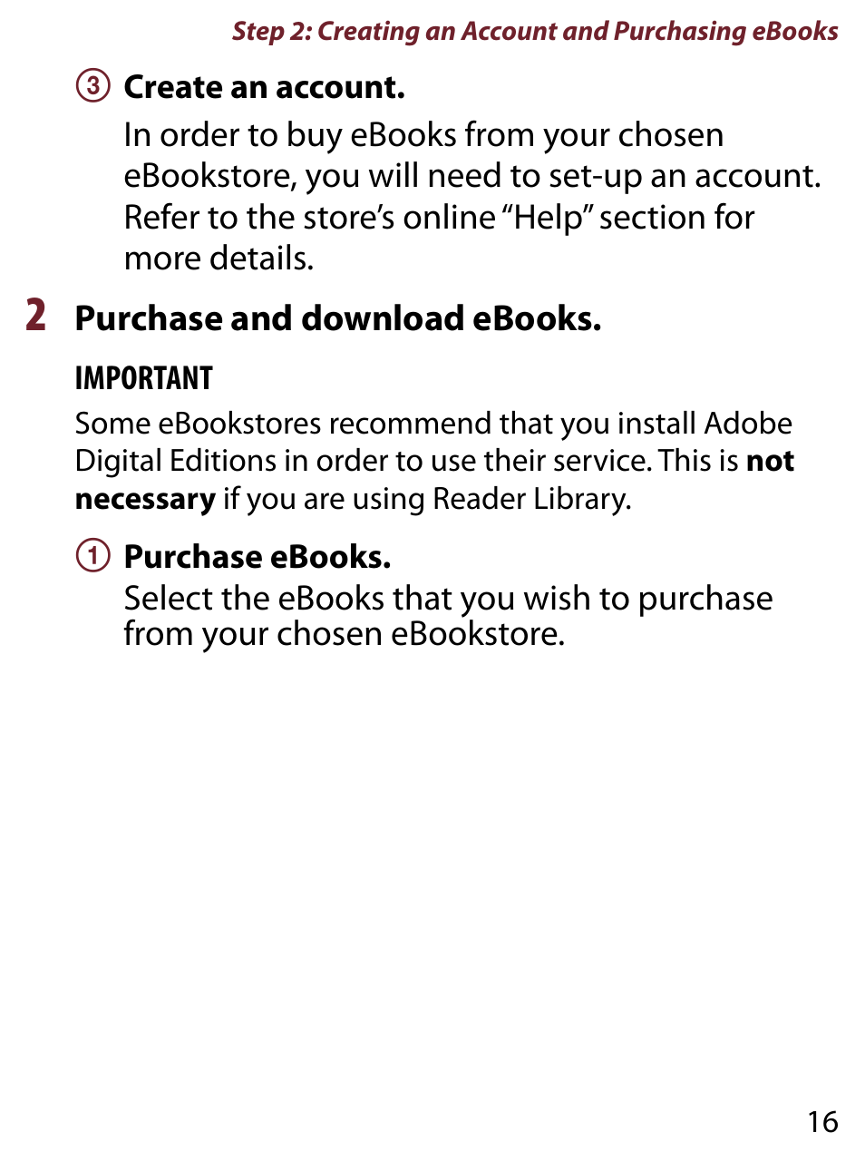 2 purchase and download ebooks | Sony PRS-650RC User Manual | Page 16 / 29