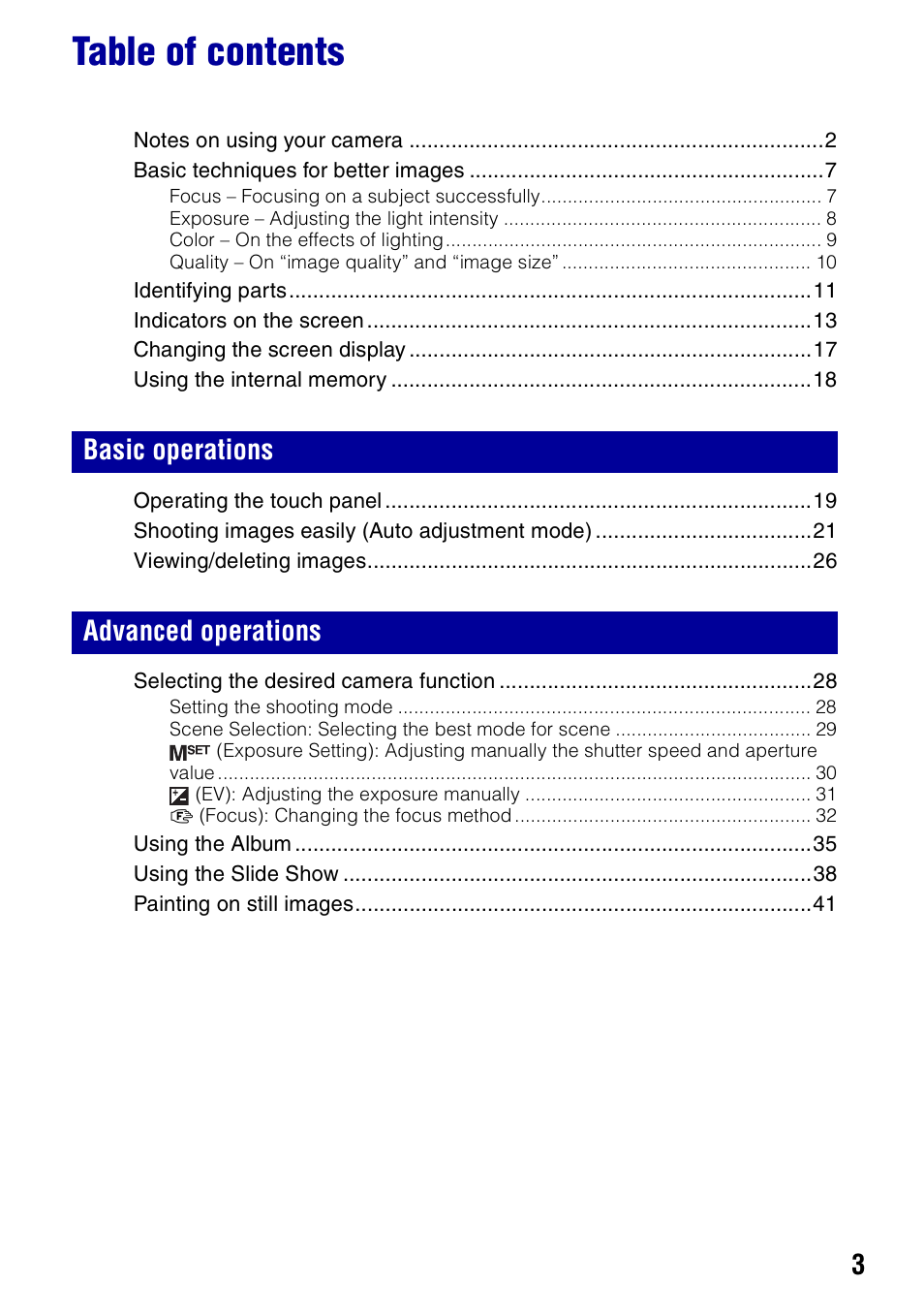 Sony DSC-N2 User Manual | Page 3 / 132