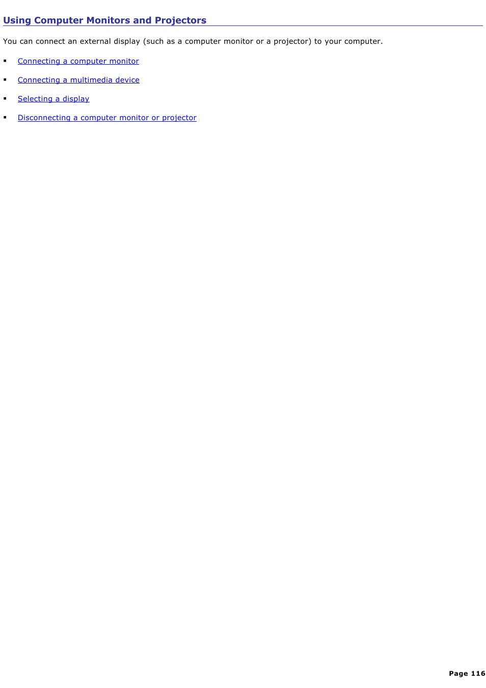 Using computer monitors and projectors | Sony PCG-GRX700P User Manual | Page 116 / 170