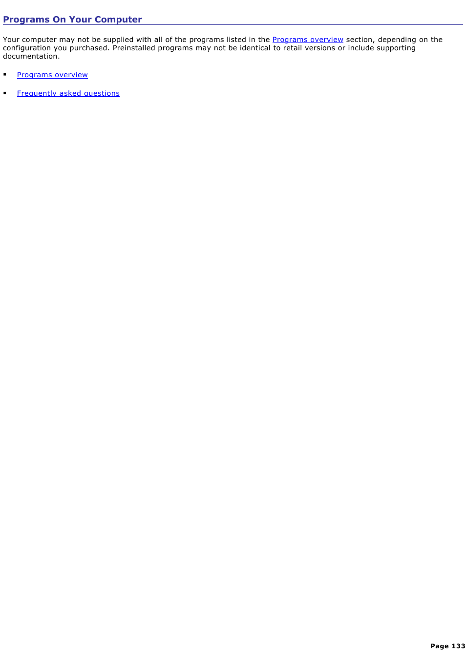 Programs on your computer, Programs on, Your computer | Sony PCG-GRX700P User Manual | Page 133 / 170