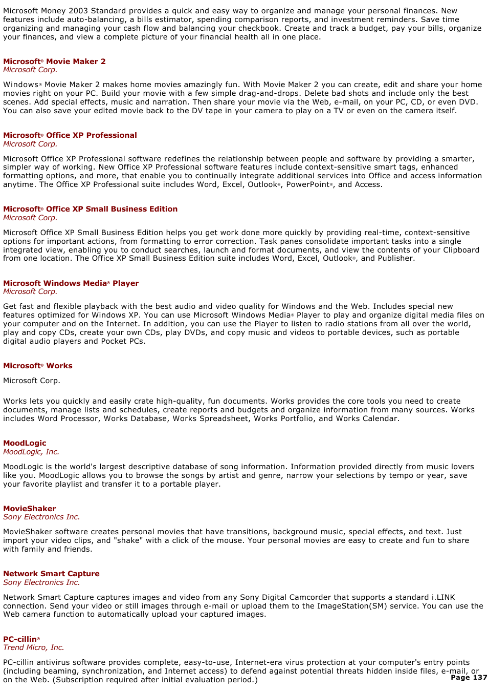 Sony PCG-GRX700P User Manual | Page 137 / 170