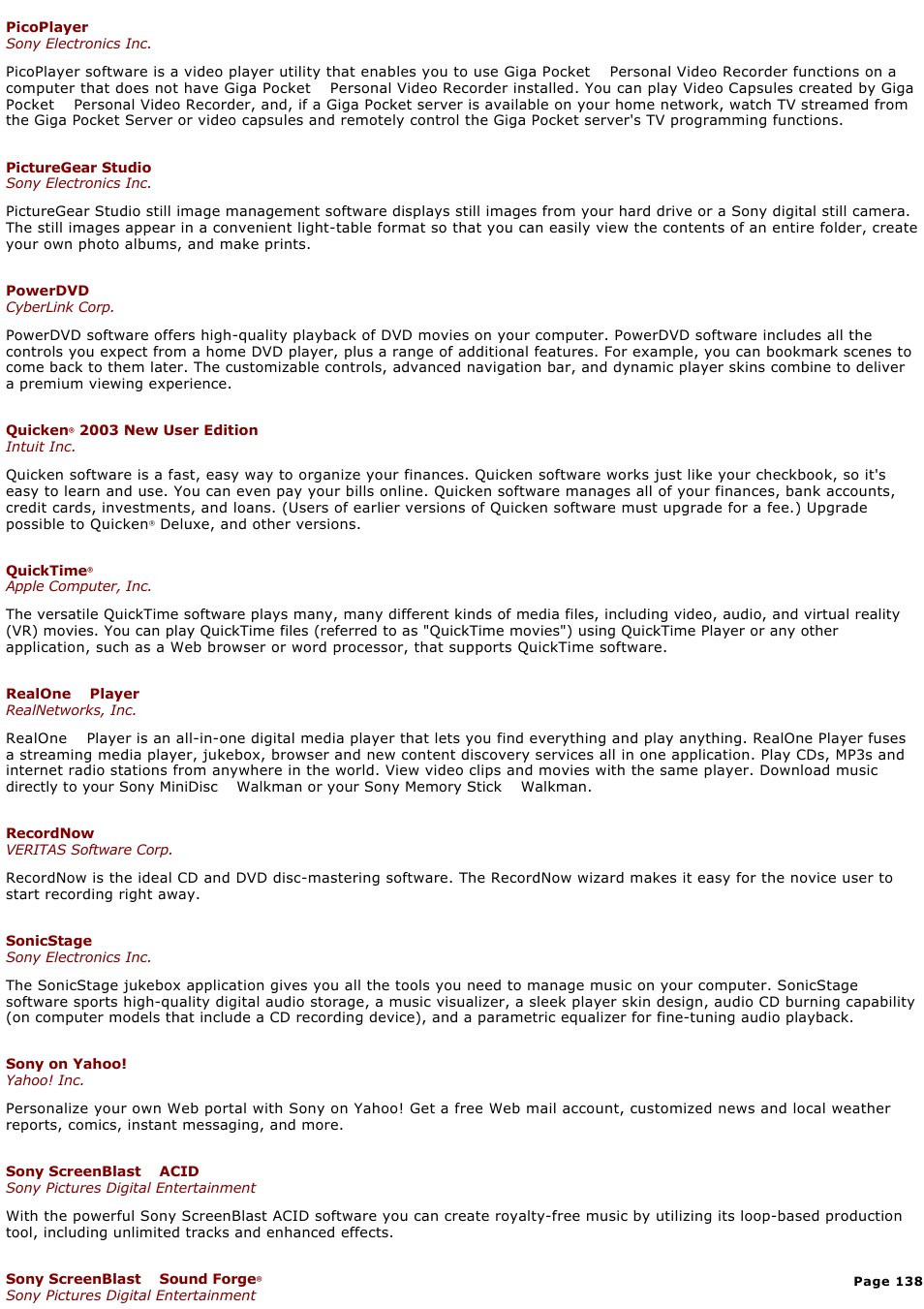Sony PCG-GRX700P User Manual | Page 138 / 170