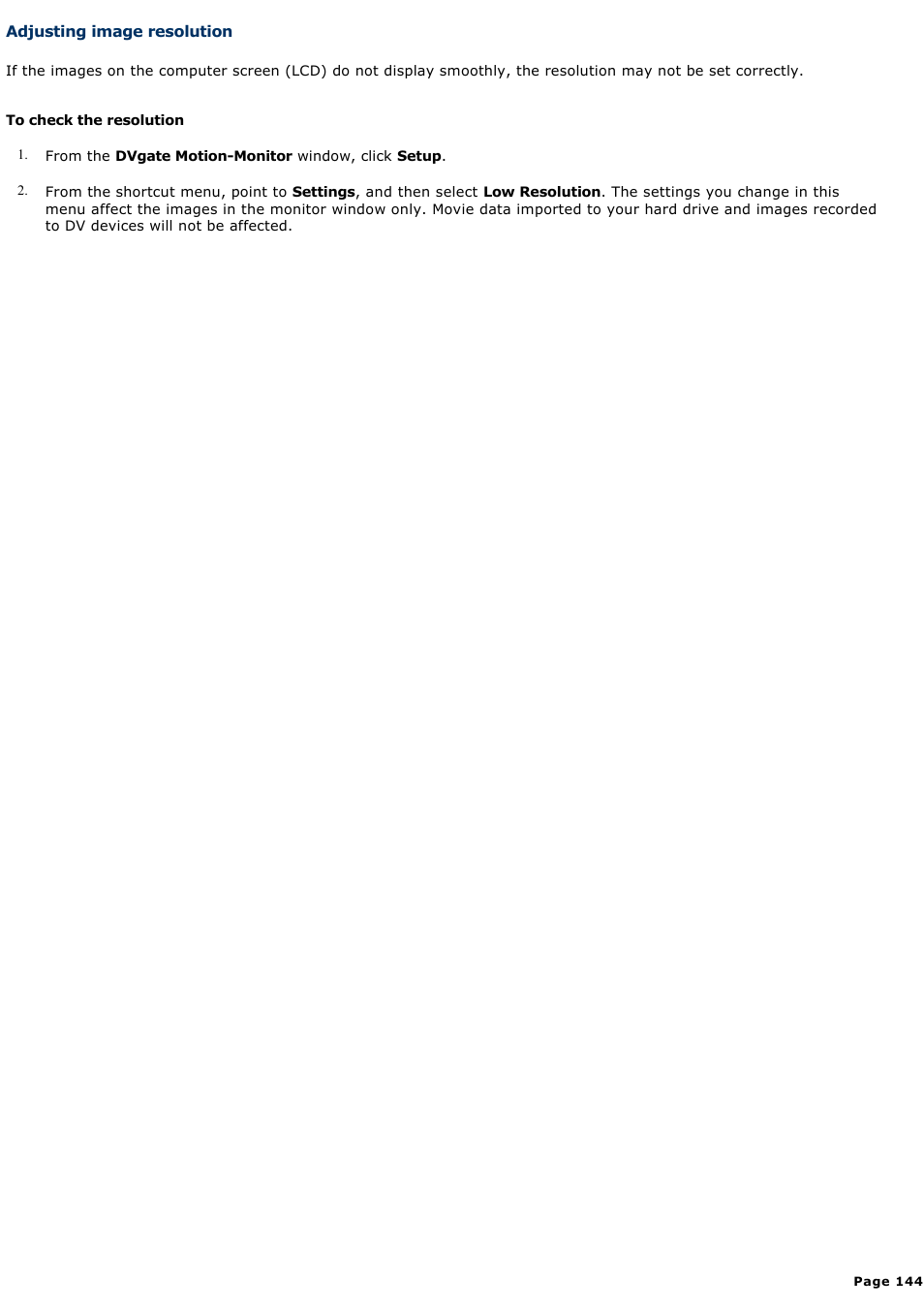 Adjusting image resolution | Sony PCG-GRX700P User Manual | Page 144 / 170