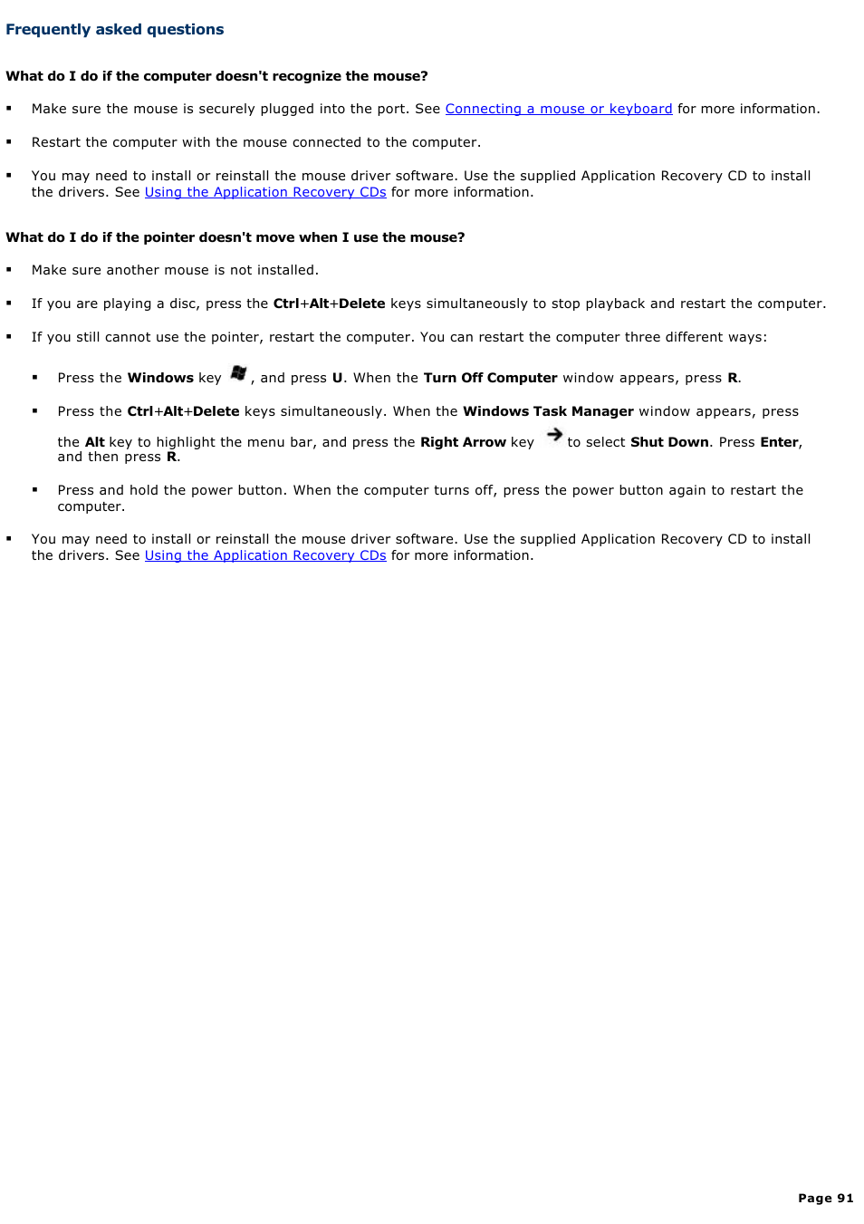 Frequently asked questions, Frequently, Asked questions | Sony PCG-GRX700P User Manual | Page 91 / 170