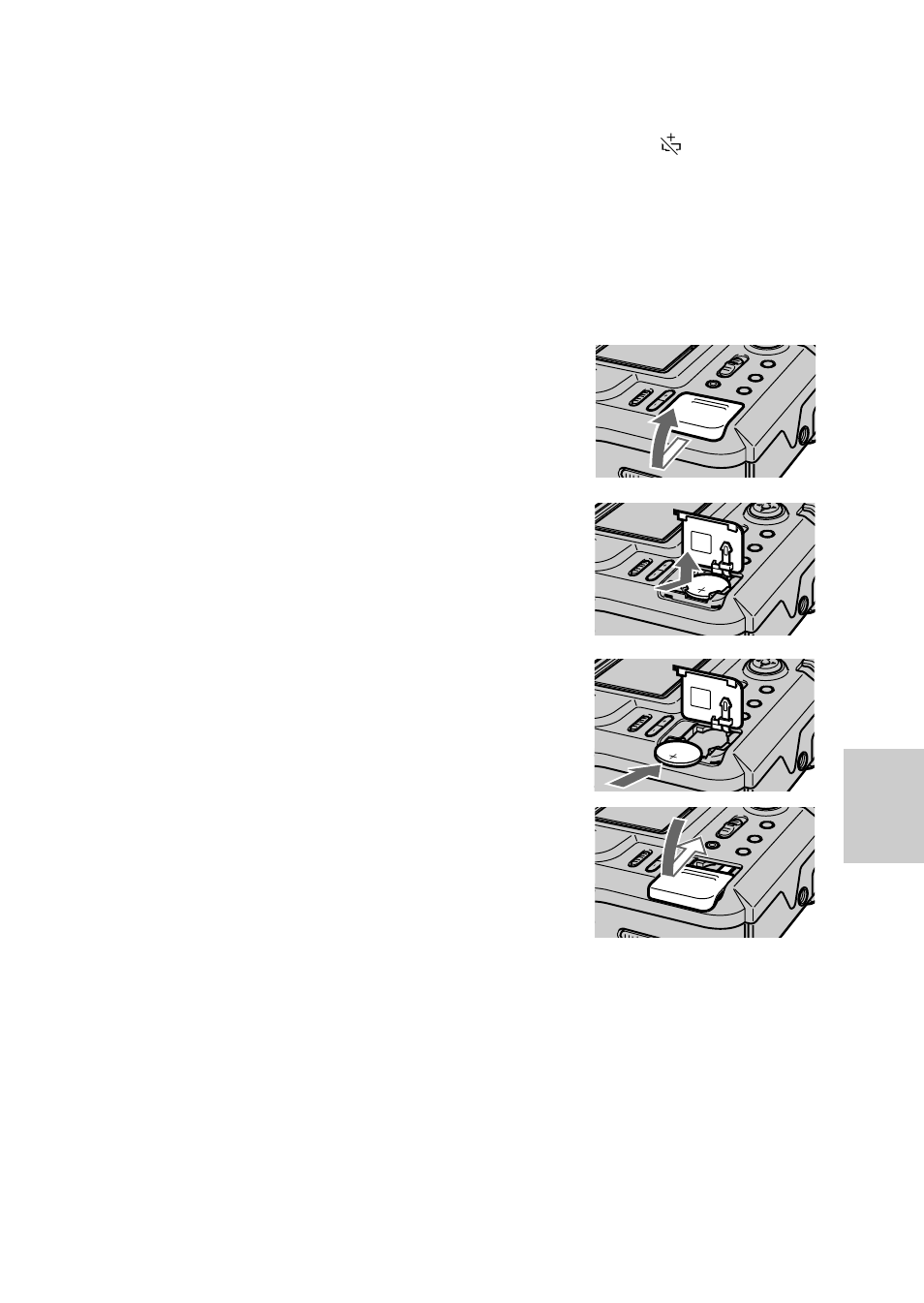 Changing the lithium battery in the camera | Sony MVC-FD71 User Manual | Page 33 / 80
