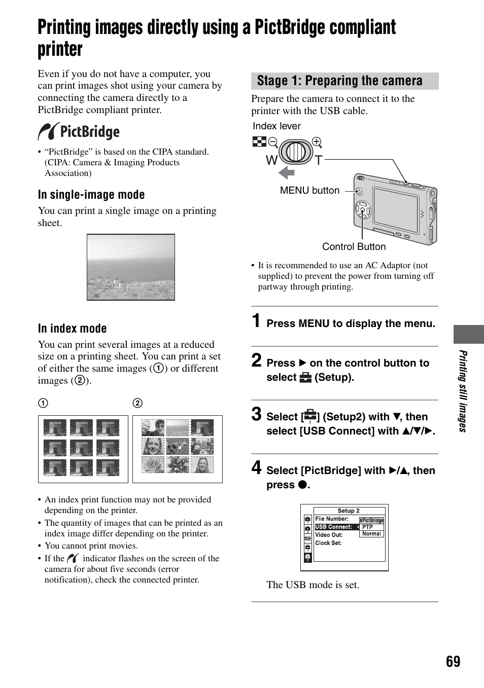 Stage 1: preparing the camera | Sony DSC-T7 User Manual | Page 69 / 103