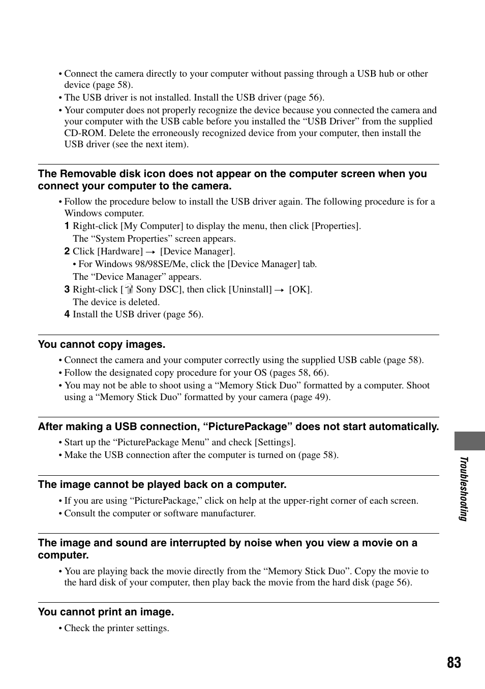 Sony DSC-T7 User Manual | Page 83 / 103