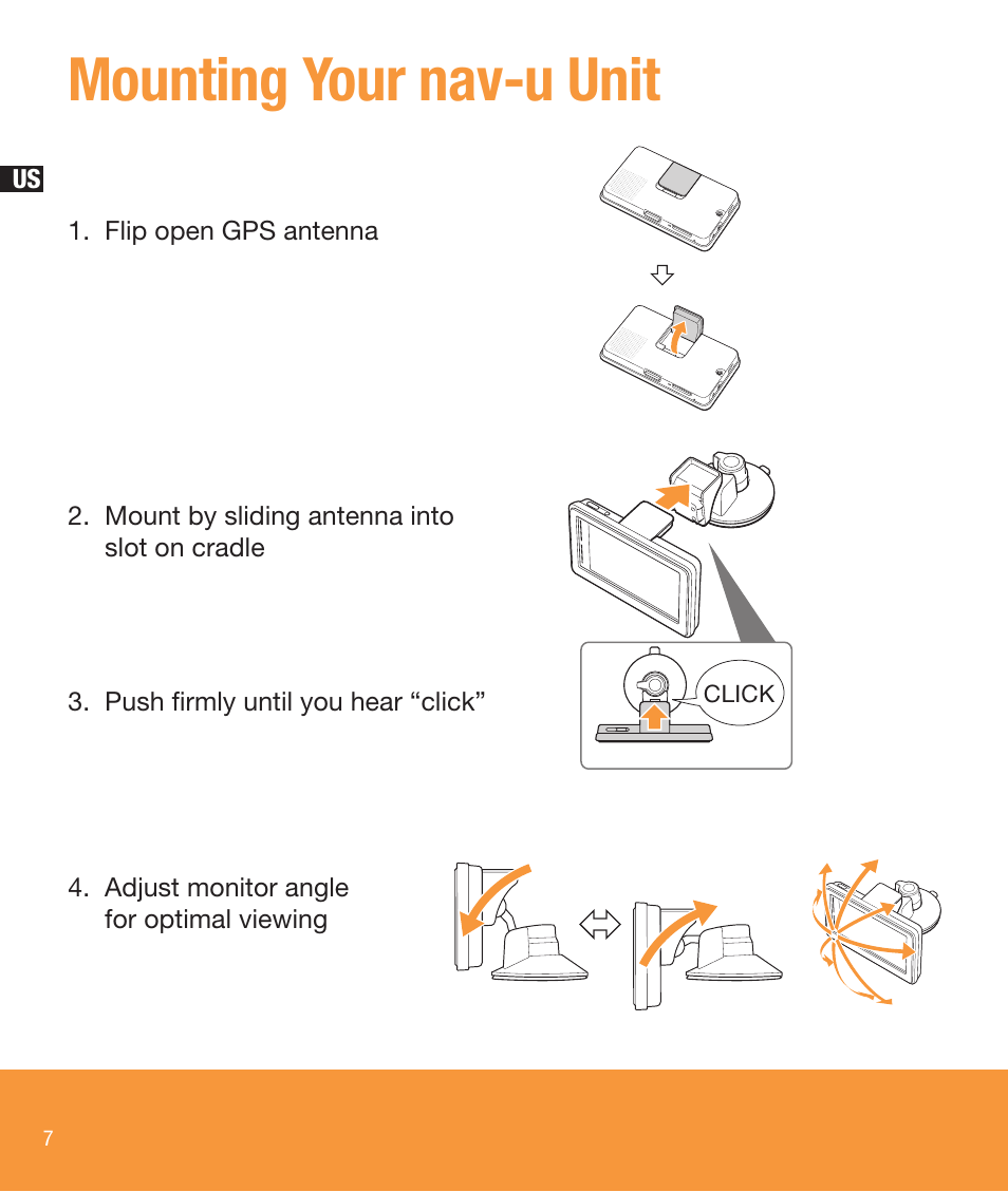Mounting your nav-u unit | Sony NV-U73T User Manual | Page 8 / 60