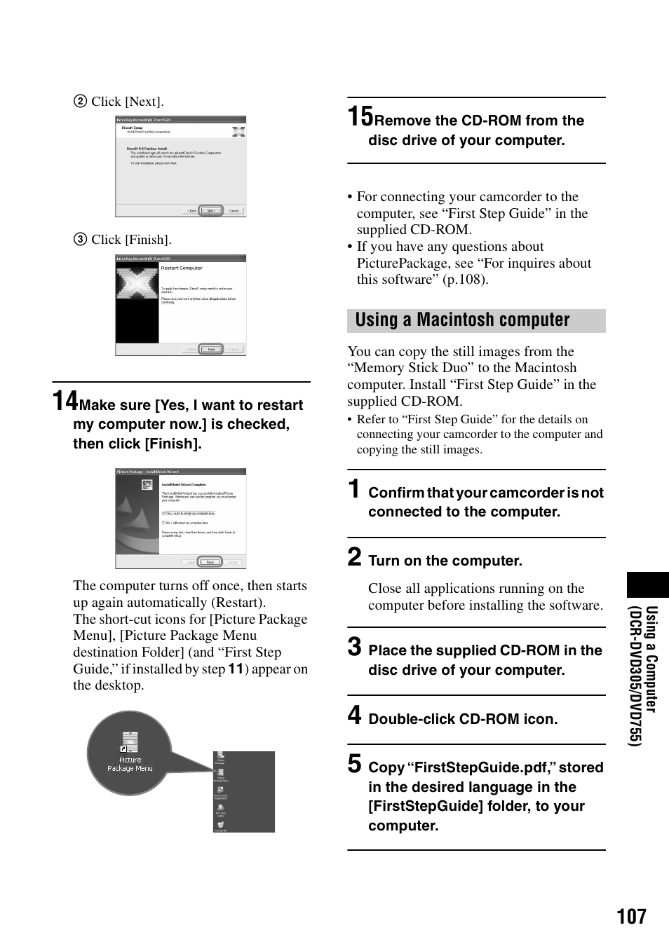 Sony DCR-DVD205 User Manual | Page 107 / 156
