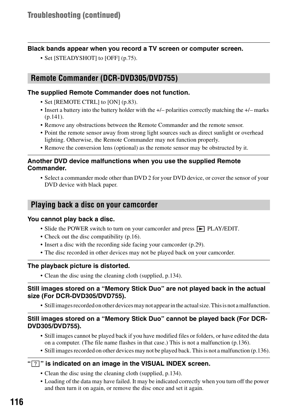 Sony DCR-DVD205 User Manual | Page 116 / 156