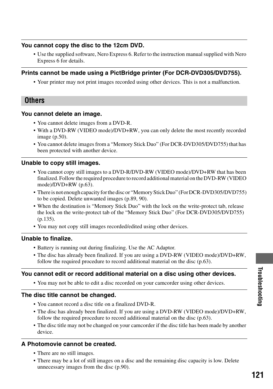 Others | Sony DCR-DVD205 User Manual | Page 121 / 156