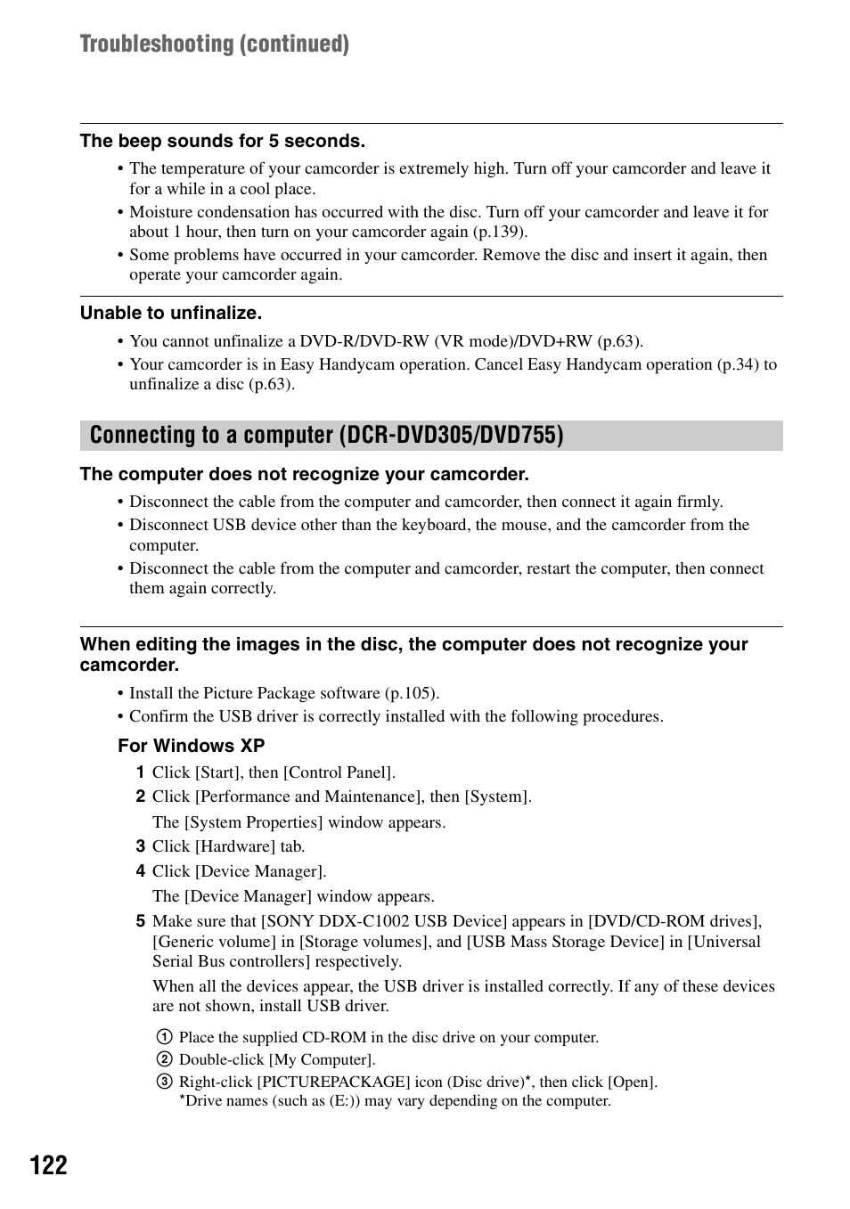 Sony DCR-DVD205 User Manual | Page 122 / 156