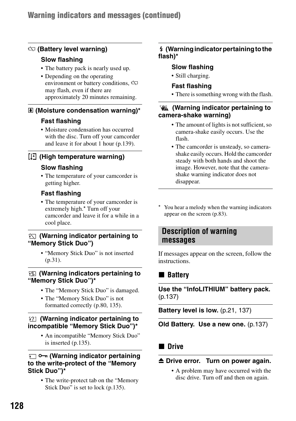 Sony DCR-DVD205 User Manual | Page 128 / 156