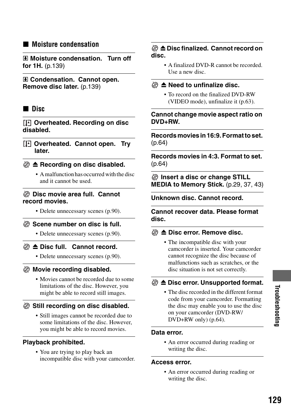 Sony DCR-DVD205 User Manual | Page 129 / 156