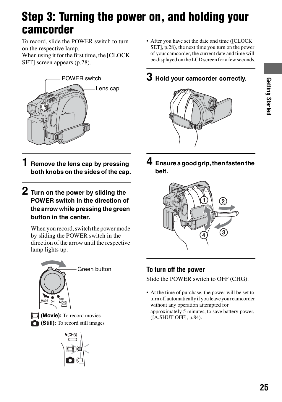 P.25) or, P.25) | Sony DCR-DVD205 User Manual | Page 25 / 156
