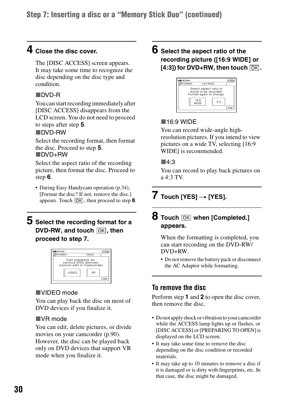 Step 4 | Sony DCR-DVD205 User Manual | Page 30 / 156