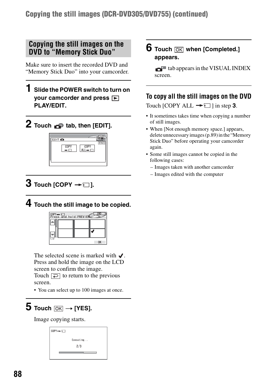 Sony DCR-DVD205 User Manual | Page 88 / 156