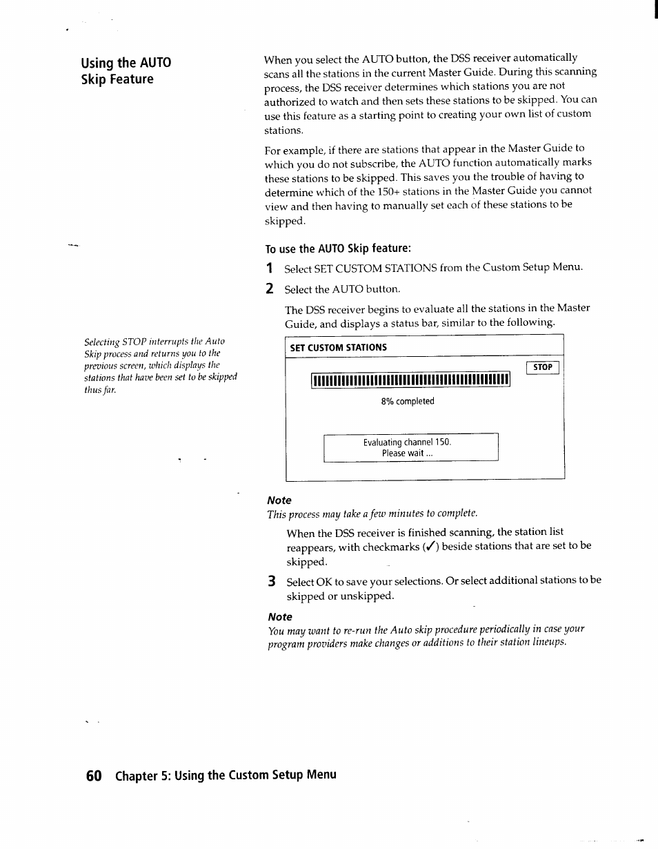To use the auto skip feature | Sony SAT-A1 User Manual | Page 57 / 89
