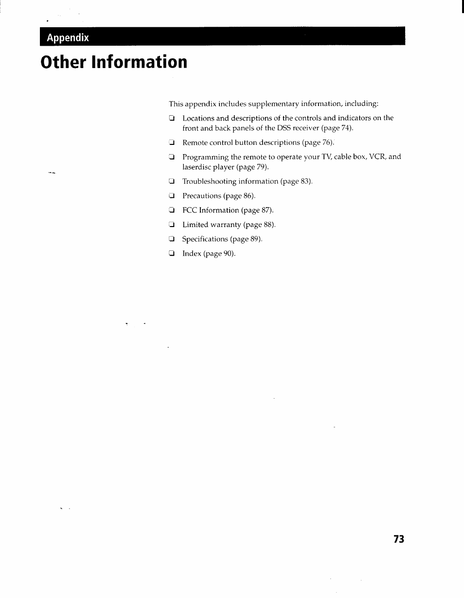 Other information | Sony SAT-A1 User Manual | Page 70 / 89