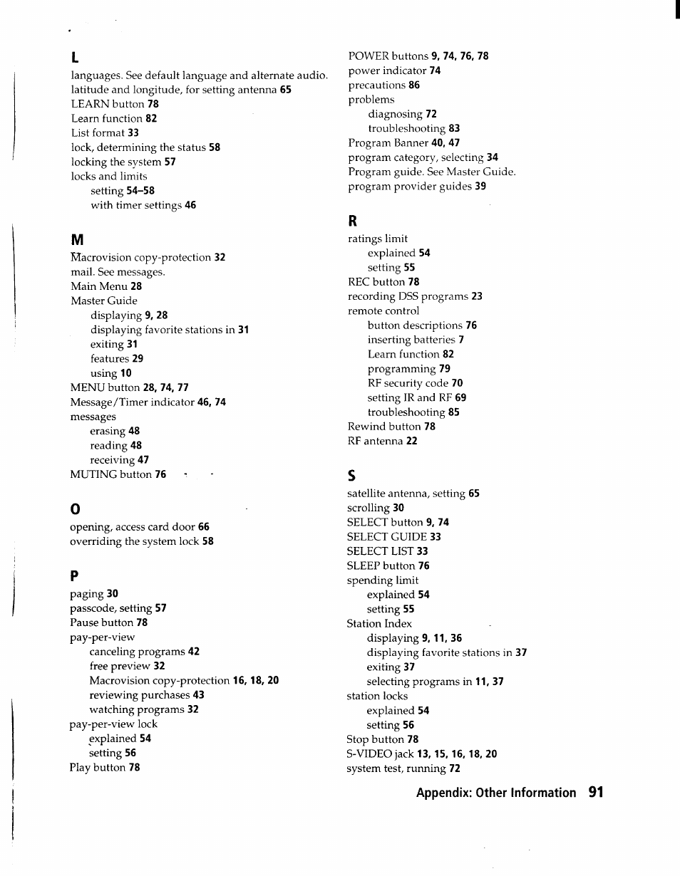 Appendix; other information 91 | Sony SAT-A1 User Manual | Page 88 / 89