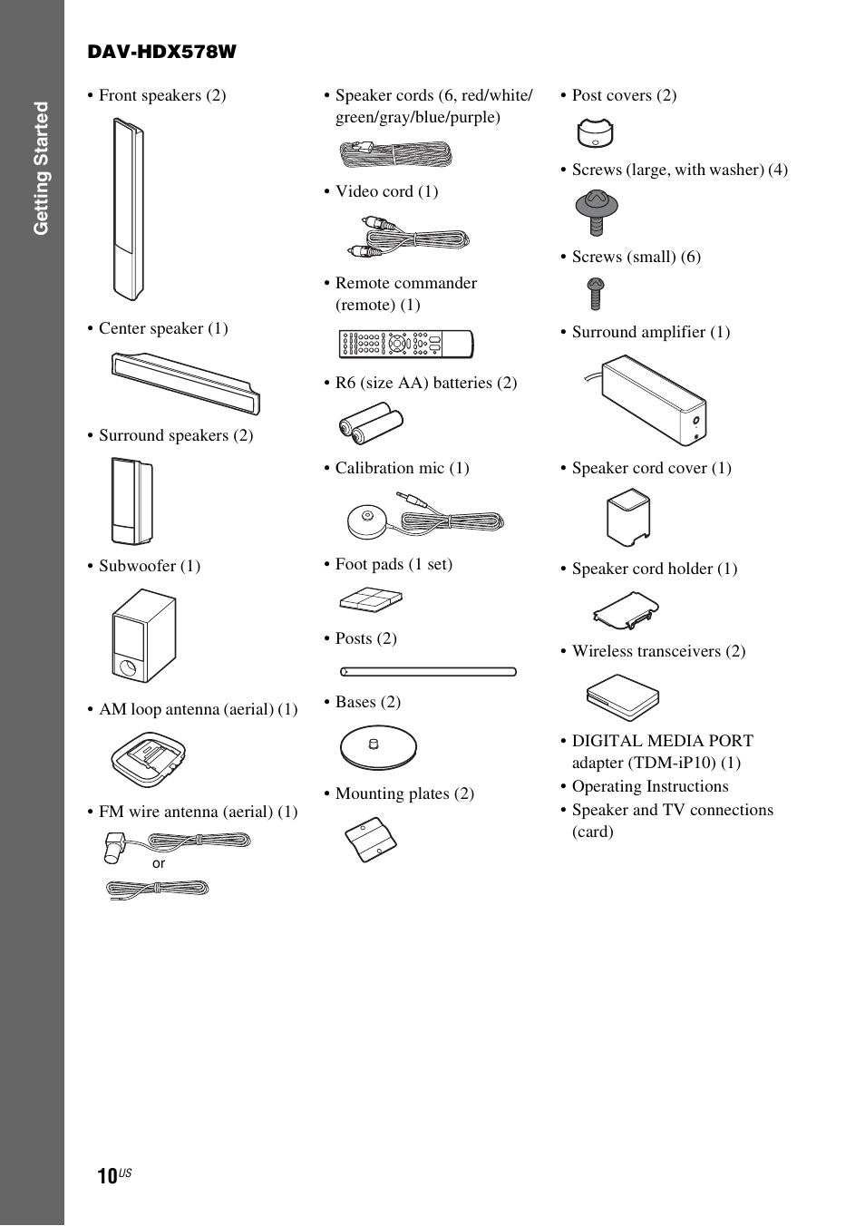 Sony HCD-HDX678WF User Manual | Page 10 / 128