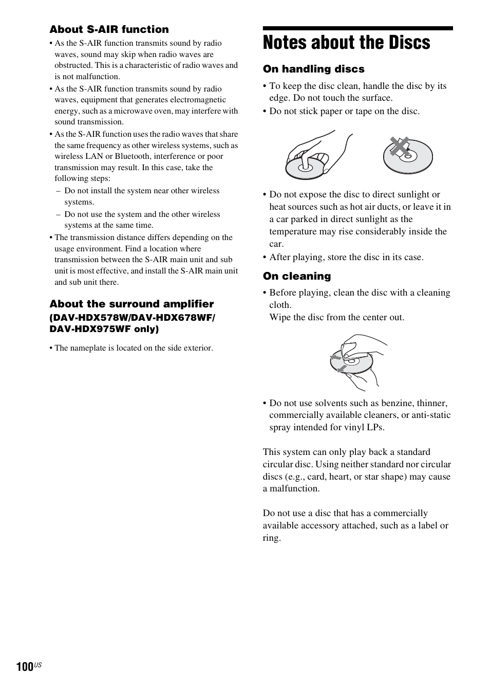 Notes about the discs | Sony HCD-HDX678WF User Manual | Page 100 / 128