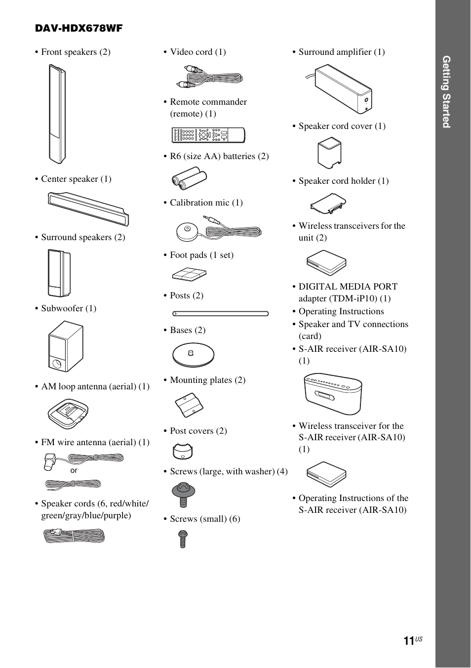 Sony HCD-HDX678WF User Manual | Page 11 / 128