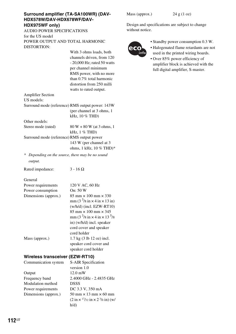 Sony HCD-HDX678WF User Manual | Page 112 / 128
