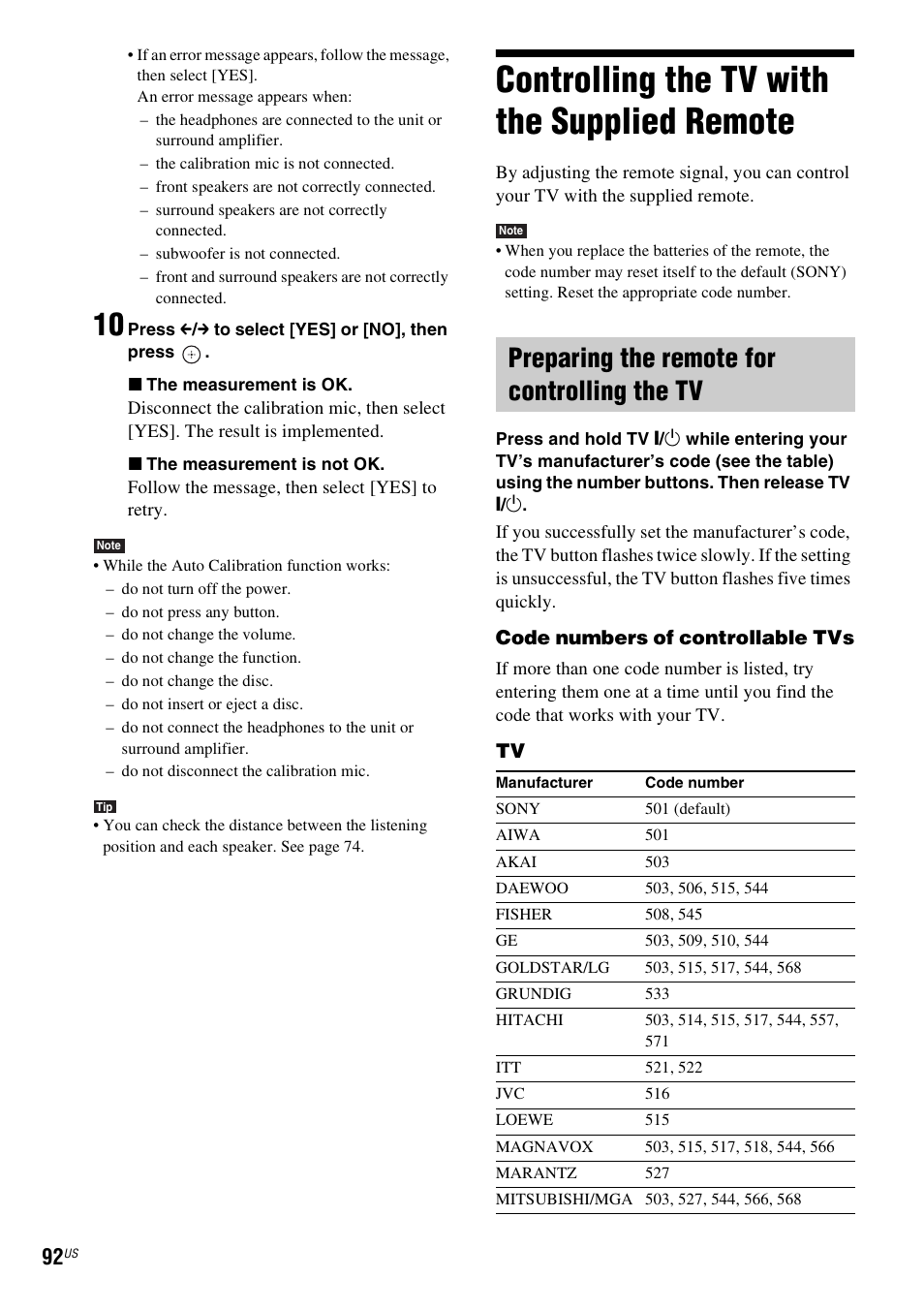 Controlling the tv with the supplied remote, Preparing the remote for controlling the tv, Controlling the tv with the supplied | Remote | Sony HCD-HDX678WF User Manual | Page 92 / 128