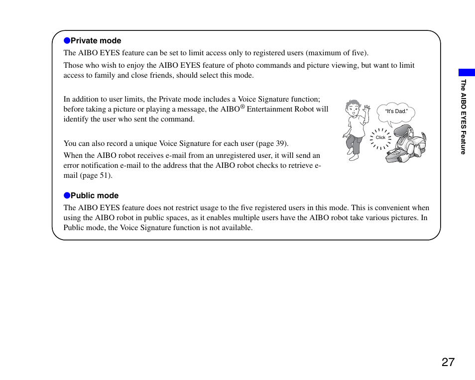 Sony ERS-7M3 User Manual | Page 27 / 63