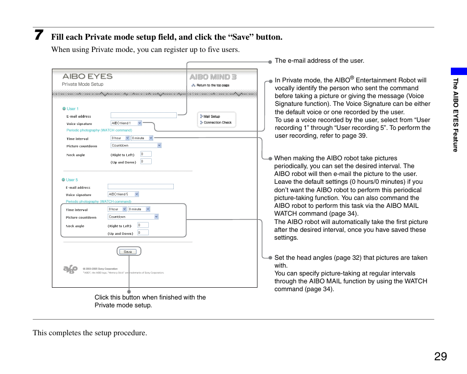Sony ERS-7M3 User Manual | Page 29 / 63