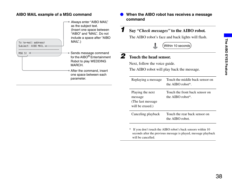 Sony ERS-7M3 User Manual | Page 38 / 63