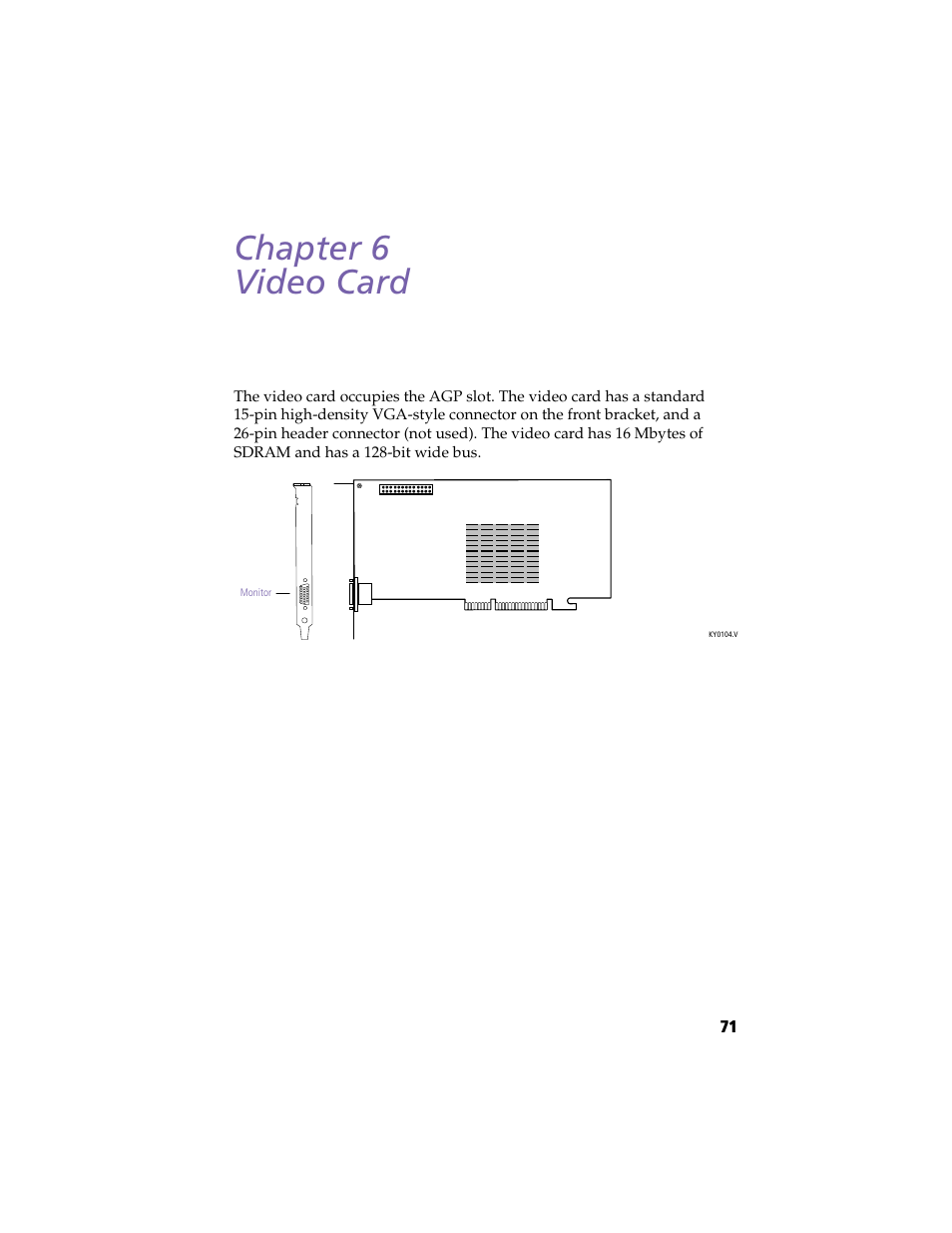 Video card, Chapter 6 — video card, Chapter 6 video card | Sony PCV-R558DS User Manual | Page 85 / 118