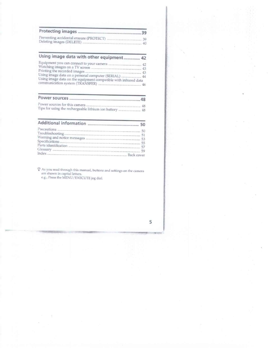 Sony DSC-F1 User Manual | Page 5 / 60