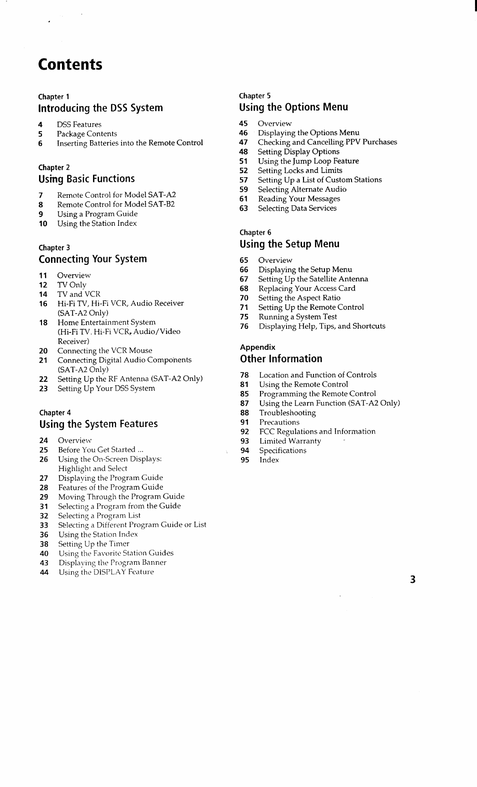Sony SAT-A2 User Manual | Page 3 / 96