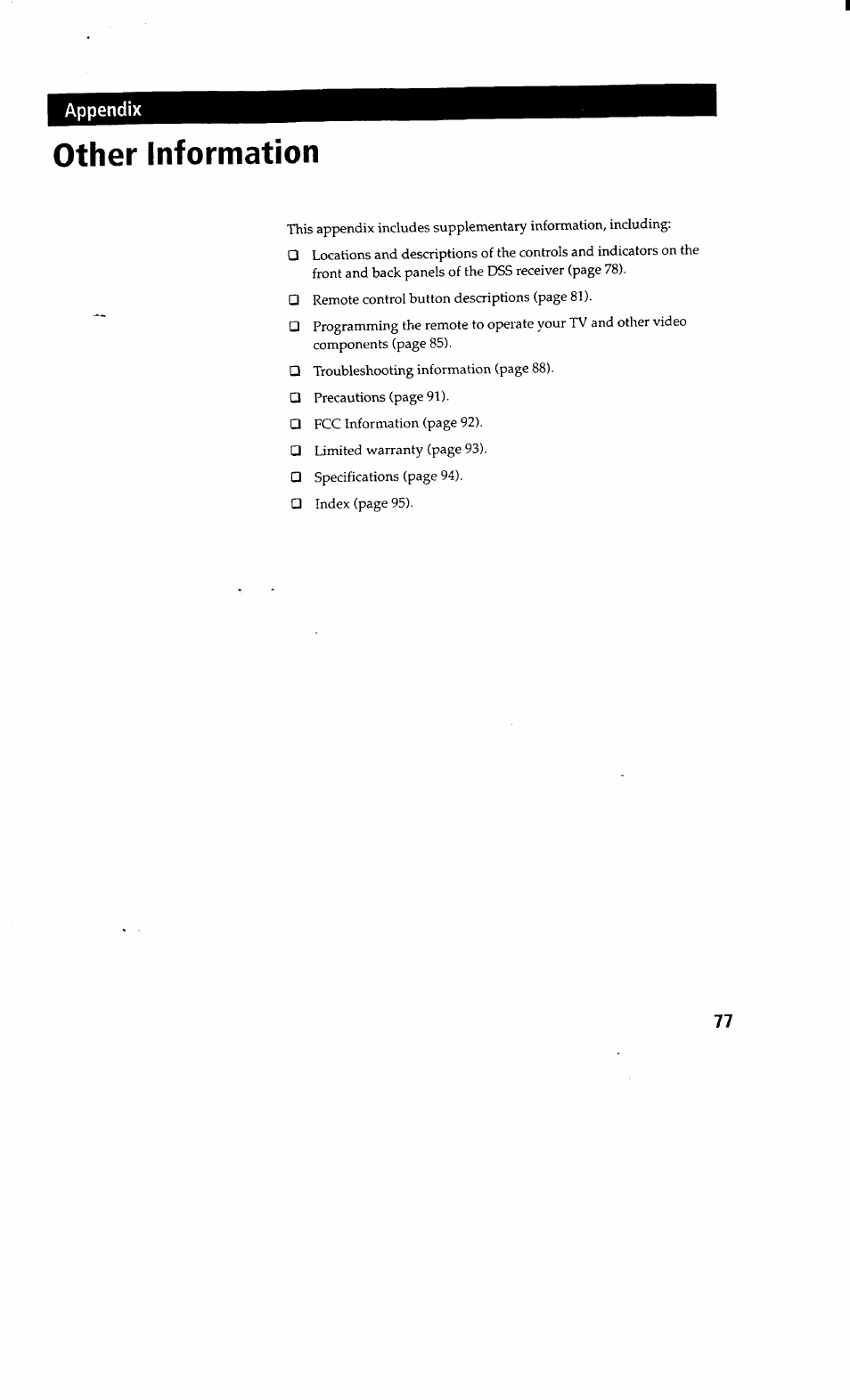 Other information | Sony SAT-A2 User Manual | Page 77 / 96