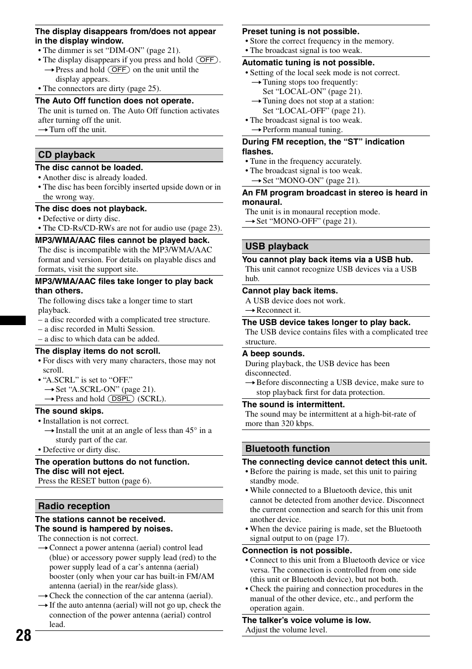 Sony MEX-BT3700U User Manual | Page 28 / 64