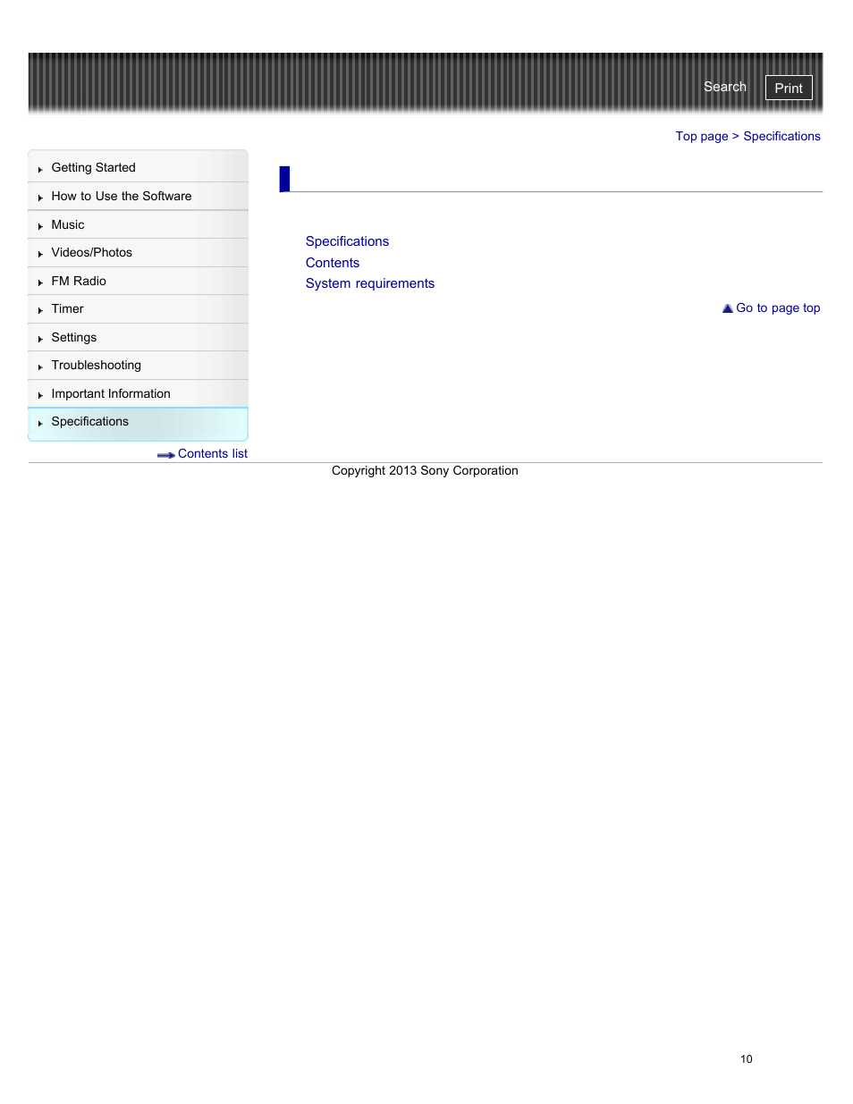 Specifications | Sony NWZ-E384BLK User Manual | Page 16 / 162