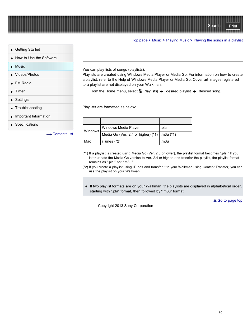 Playing the songs in a playlist, Details | Sony NWZ-E384BLK User Manual | Page 56 / 162